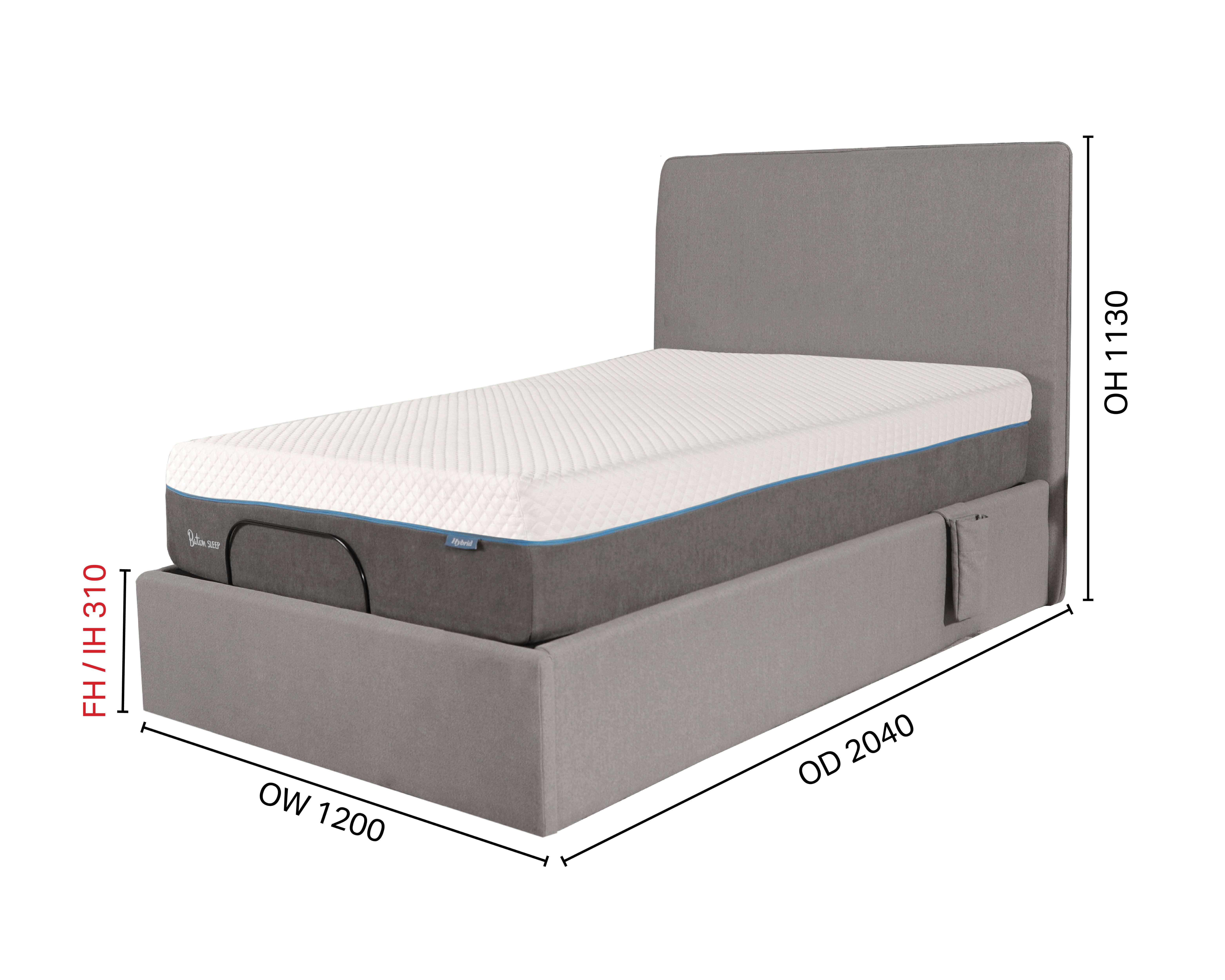 Benita Adjustable Bed Frame + Full board – Super Single